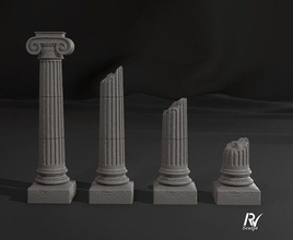 Yunan sütun Sanat taş iyonik deko Yazdır mimari heykeller 3d print model - Mito3D