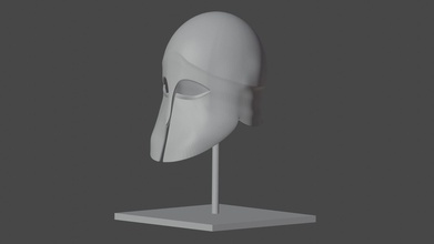 greek corinthian style helmet 3d printing head man male human hobby diy 3d print model - Mito3D