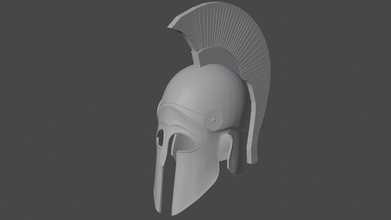 grego capacete crista 3d impressão homem hoplita personagem coríntio armaduras passatempo faça 3d print model - Mito3D