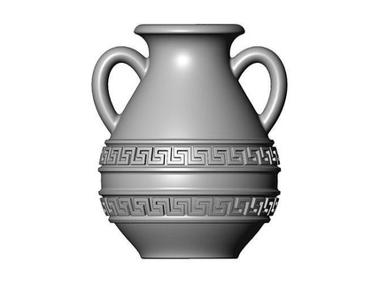 grec clé bandes ancien urne vase grec grec clé Versace méandre romain urne vase poterie décoration pot antique cnc ornement artcam plâtre gypse moulures soulagement 3d modèle 3d imprimable art sculptures 3d print model - Mito3D