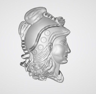 greek king bas relief design coin basrelief artcam zbrush jdpaint cnc cncmodel jewellery gemstone carving art sculptures 3d print model - Mito3D