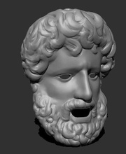 greco maschera scultura zbrush 3d stampabile stampa antico teatro statua travestimento arte sculture 3d print model - Mito3D