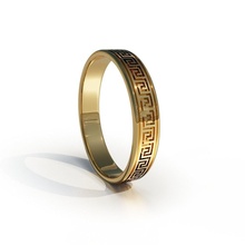 greek pattern ring jewelry gold printable modern design luxury elegant fashion silver art rings 3d print model - Mito3D