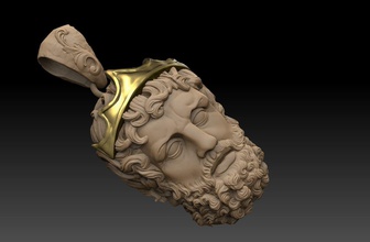Yunan Poseidon kolye 3 boyutlu model Olimpiyatçılar Antik din efsane deniz Tanrı Neptün Sparta takı Olympus Helinck mitoloji yüzükler heykel trident 3d print model - Mito3D