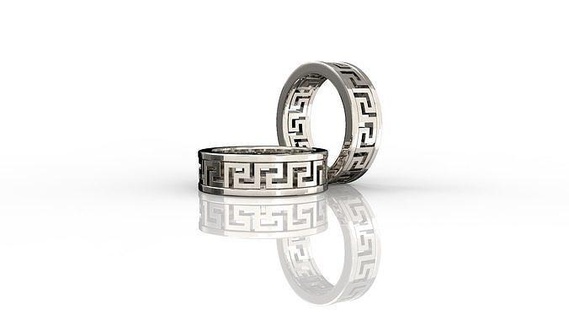 griechisch Ring Schmuck frei Mode Platin Chrom Luxus Stahl Silber druckbar Diamant verschiedene Modelle Ringe 3d print model - Mito3D