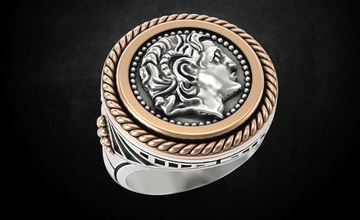 grec bague alexander grande bijoux 3dprinted de la conception mode or joyau d'impression printabl imprimable l'impression le prototypage l'anneau les anneaux d'argent grand 3d print model - Mito3D
