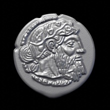 Yunan Gümüş drachm naxos para Yunanistan nakit Hazine yazdırılabilir eski sanat paralar rozetleri paraları 3d print model - Mito3D