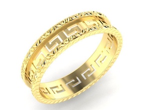 greek wedding rings jewelry jewellery pattern printable ring cad gems female women exclusive stl obj fashion gold print cnc 3d print model - Mito3D