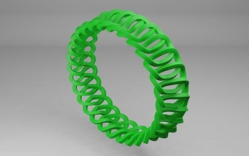 yeşil bileklik model tasarım daire bilezik moda 3d print model - Mito3D