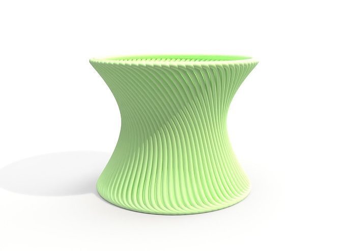 verde colori ondulado Panela decoração acessórios exterior interior decorativo plantador Antiguidade cerâmica vasos realista pronto porcelana utensílios domésticos vaso vivo casa 3D print model - Mito3D