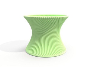 green coloured wavy pot decor accessories exterior interior decorative planter antique ceramic vases realistic ready porcelain houseware vase living house 3d print model - Mito3D