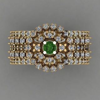 verde Smeraldo diamante donne 3d squillare Stampa modello rosa oro gioielleria stampabile Fidanzamento anelli platino nozze gioiello brillante gemma lusso design moda 3d print model - Mito3D