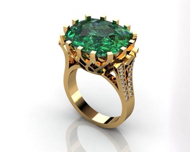 green emerald ring stone jewelry diamond wedding engagement jewellery gold gem gems ruby sapphire topaz garnet amethyst crystal agate aquamarine rings 3d print model - Mito3D