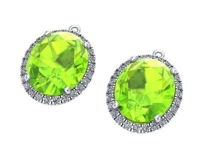 green gem diamonds pendants golden silver jewelry 3d print model - Mito3D