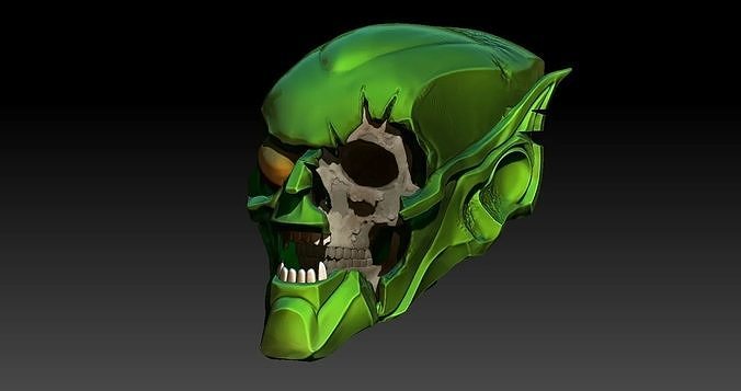 verde goblin crânio homem Aranha maravilha Duende modelado3d parente arte esculturas 3D print model - Mito3D