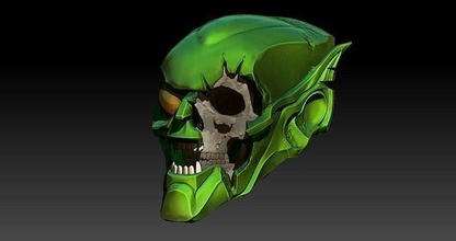 green goblin skull spiderman marvel duende verde modelado3d kin art sculptures 3d print model - Mito3D