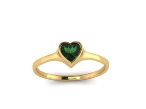 green heart jewelry ring rings jewel diamond gem valentine day valentines jewellery love 3d print model - Mito3D