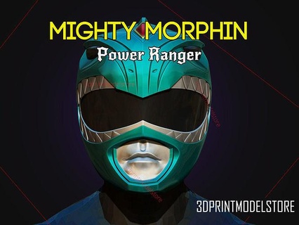 Grün mächtig Morphin Leistung Ranger Cosplay Helm mmpr Super sentai Fahrer Spiele Spielzeuge 3d print model - Mito3D