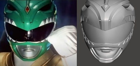 green power ranger helmet casco morphin mighty games toys tommy hero verde 3d print model - Mito3D