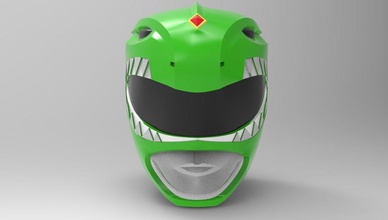 verde ranger casco mmpr 3d stampa drago energia maschera cosplay passatempo fai 3d print model - Mito3D