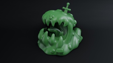 green slime ooze dnd rpg dungeonsanddragons tabletop creature monster games toys board 3d print model - Mito3D