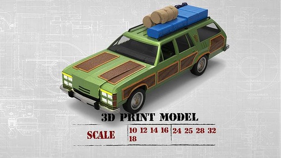 green wagon national lampoons vacation queen family truckster car cars vehicle hobby auto automotive wheel classic sla fdm printcar print rc interior exterior vaction country squire diy 3d print model - Mito3D