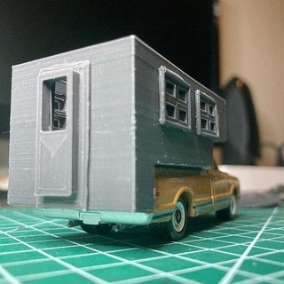 greenligt chevrolet c-10 pickup camper diecast campermodel printable outdoors vehicle nature car 3d print model - Mito3D