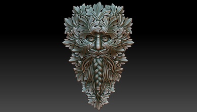 greenman 3 cnc printing relief decor milling jewelry artcam art engraving carved basrelief object other woodworking walldecor wooden spirit 3d print model - Mito3D