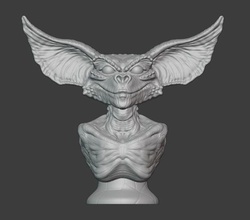 diablotin buste art sculpture mogwai collectionner monstre 80s film comédie jouet statue jeux jouets 3d print model - Mito3D