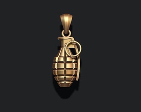 grenade pendant jewelry fragmentation weapon f1 war military army pineapple bomb explosive explode combat fuse dangerous dynamite gun rap gangsta pendants 3d print model - Mito3D