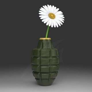 grenade vase stl army decor bomb atomic war explosive house 3d print model - Mito3D