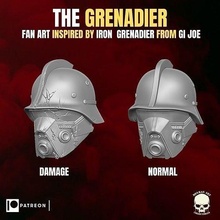 grenadier fan art heads action figures gi joe iron helmet head figure mezco marvel legends military games toys 3d print model - Mito3D