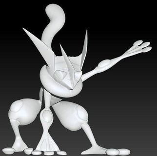 greninja évolution pokeball cendre Pokémon eau profond ninja capture incinération braise nintendo prendre piège chagrin bout vidéo Jeu art sculptures 3d print model - Mito3D
