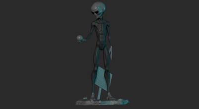 alieno grigio arte figura extraterrestre mistero 3d sculture ufo spazio ovni mostro 3d print model - Mito3D