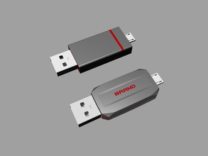 cinzento vermelho otg disco loja memória capacidade USB instantâneo dirigir passatempo faça eletrônicos 3d print model - Mito3D