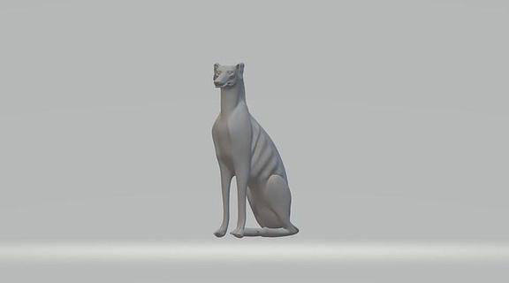 galgo perro sentado naturaleza mamífero animal mascota escultura estatuilla recuerdo presente 3d impresión modelo esculpir Arte esculturas estatua imprimible 3d print model - Mito3D