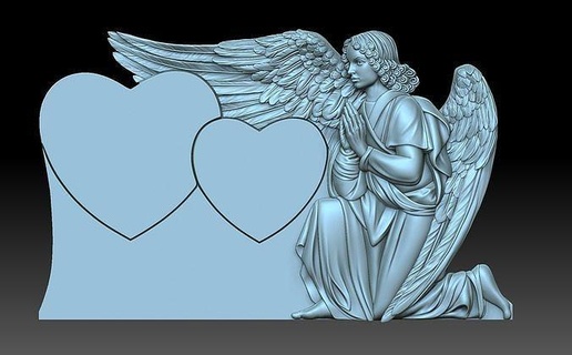 grieving angel monument statue memorial memory figurines stone grave archangel gravestone wing angels cnc sculpture art 3d print model - Mito3D