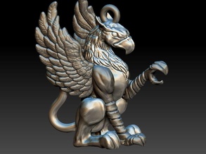 grifo pingente 3d impressão modelo leão asa Griffon leoa estátua símbolo Veneza 3dprint Águia tigre vôo grifina lendário jogos imprimível miniaturas cnc joalheria 3d print model - Mito3D