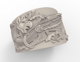 griffin yüzük mitoloji büyülü fantezi kurgusal yaratık efsane takı yüzükler 3d print model - Mito3D