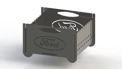 Grill Ford Logo 300x300 Laser Schnitt Unternehmen Technologie tragbar Schneiden Illustration Metall Camping Treffen Haus 3d print model - Mito3D