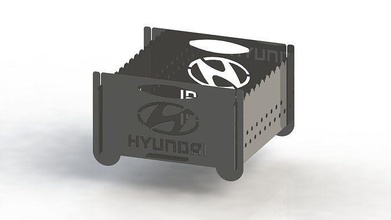 grade Hyundai logotipo 300x300 laser cortar 3d impressão modelo negócio tecnologia portátil homem corte ilustração metal acampamento Conheçer casa 3d print model - Mito3D