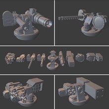 grimdark remote operated weapon system - grows 40k warhammer tanks heavy stubber storm bolter missile rhino predator leman russ chimera games toys board 3d print model - Mito3D