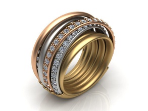 grisogono anillo la joyería degrisogono de oro el diamante yellowgold whitegold rosegold moda plata los anillos 3d print model - Mito3D