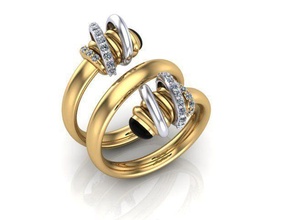 grisogono ring 23 gold jewelry diamond rings 3d print model - Mito3D