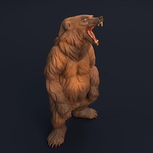 oso pardo 3d impresión animal depredador realista escultura figura miniatura compañero criatura bosque presupuesto soportado naturaleza arte esculturas 3d print model - Mito3D