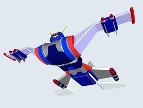 groizer x figura retrò animato robot giochi giocattoli 3d print model - Mito3D
