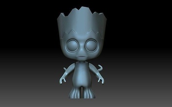 Groot tutori carattere galassia figurina scultura arte divinità statua Giochi giocattoli 3d print model - Mito3D