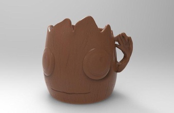groot cup house dish coffee pot pottery drink bowl flower kitchen plant dining 3d print model - Mito3D