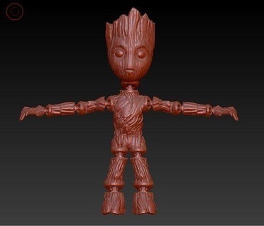 Groot flessibile arte tutori galassia Film dc i fumetti meraviglia eroi super legna natura Giochi giocattoli Vendicatori Guardiani Galassia scultura figurine miniature 3d print model - Mito3D