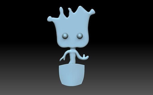 Groot tencere karakter dekor bilgiç Sanat Rahatlama bas cnc gökada 3d print model - Mito3D